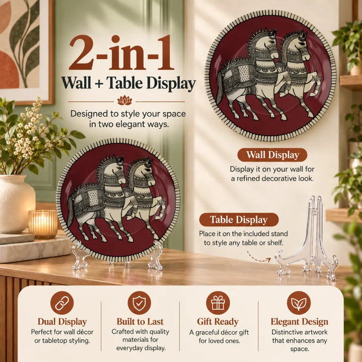 Royal Twin Horses Maroon
