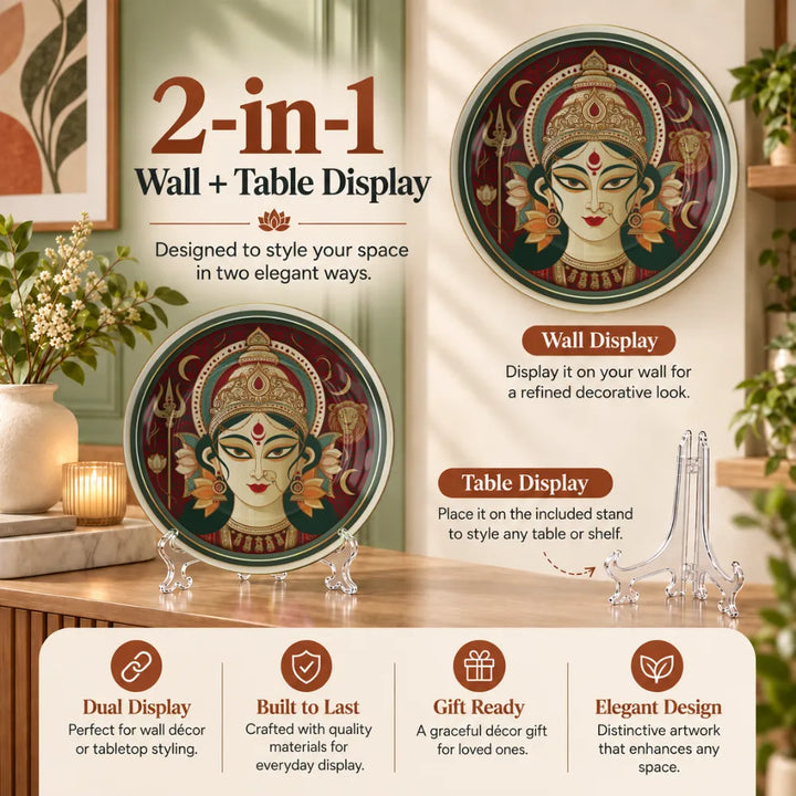 Divine Maa Durga Traditional Red & Green