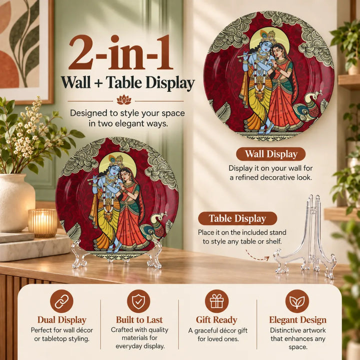 Traditional Radha Krishna & Peacock