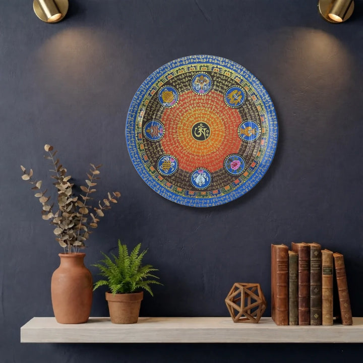 Tibetan Om Mantra Art Plate