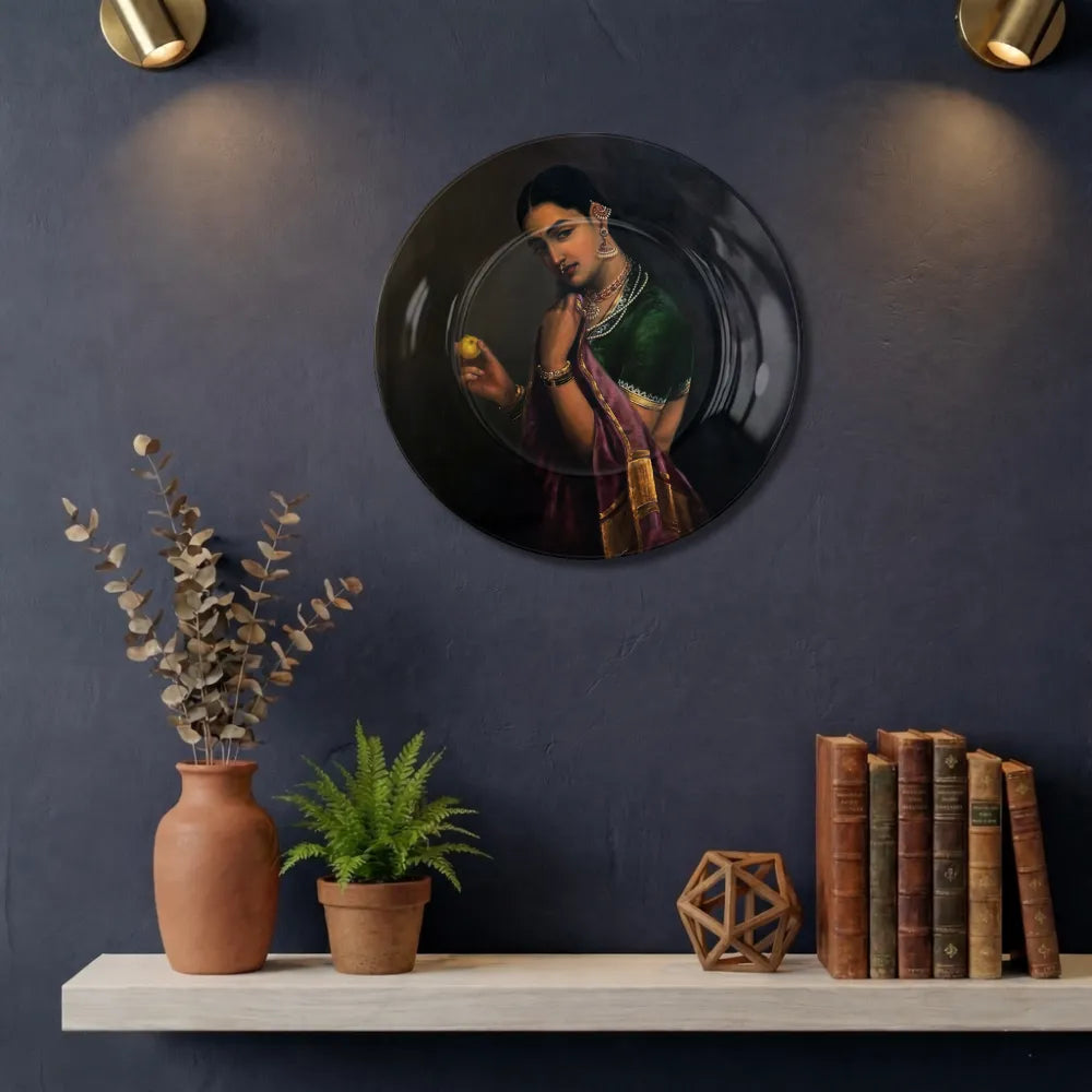 Raja Ravi Varma Inspired Lady Holding Fruit