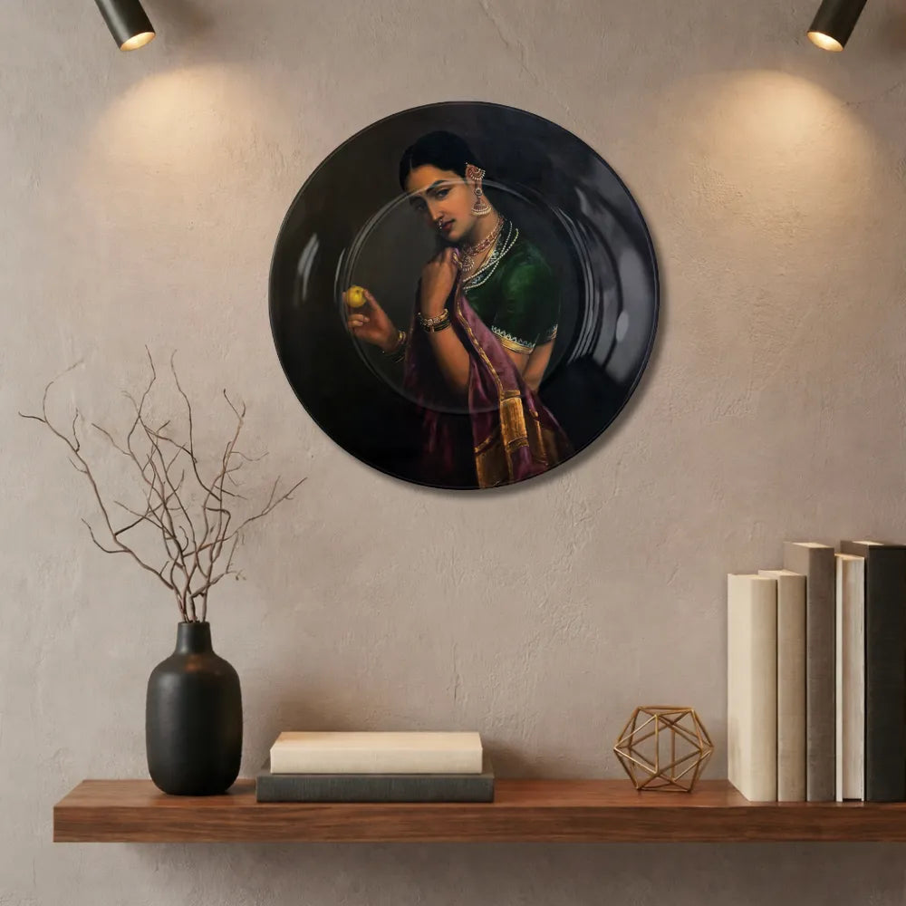 Raja Ravi Varma Inspired Lady Holding Fruit