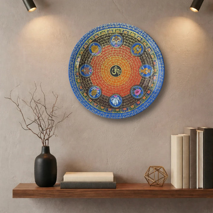 Tibetan Om Mantra Art Plate