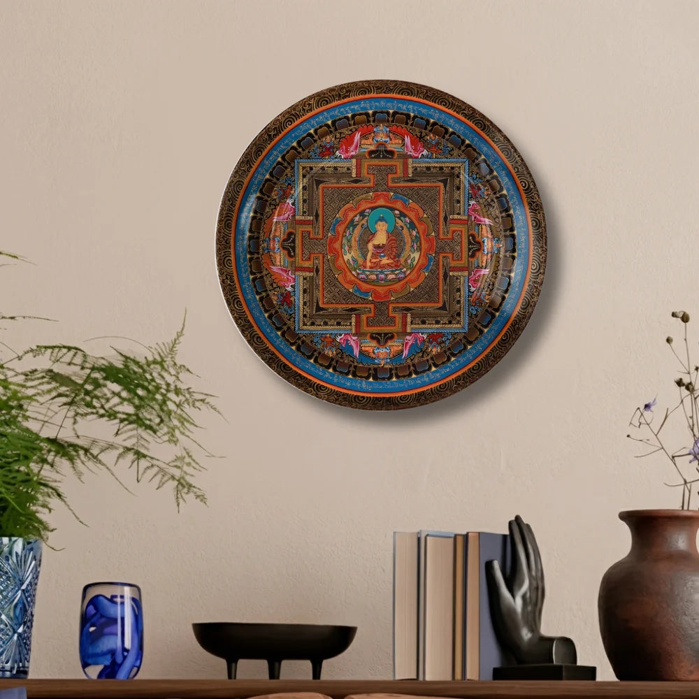 Tibetan Buddha Mandala Art Plate