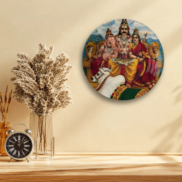 Raja Ravi Varma Shiva Parivar – Divine Family Blessings - Telinchi