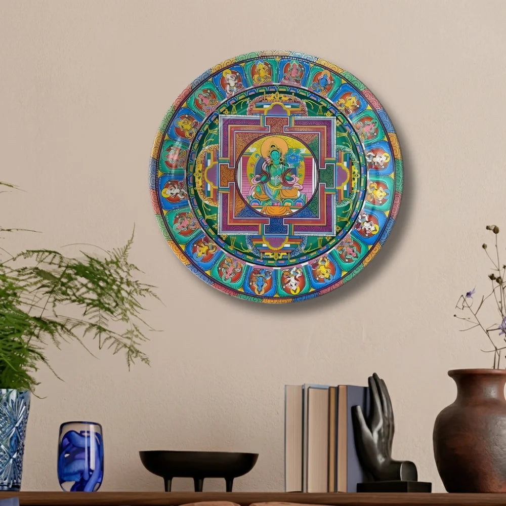 Tibetan Green Tara Mandala Plate
