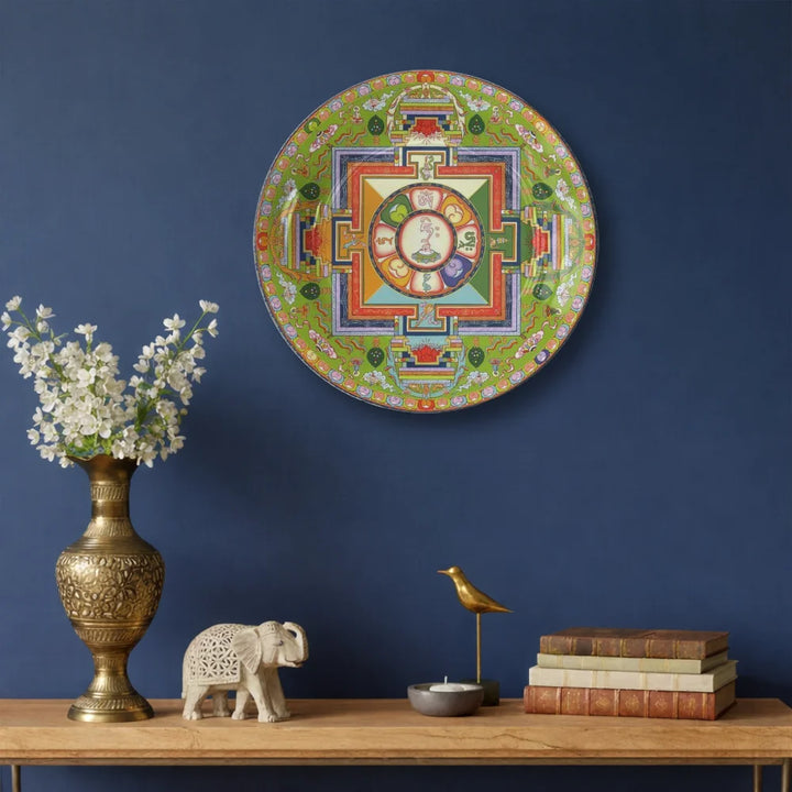 Tibetan Green Sacred Mandala Plate