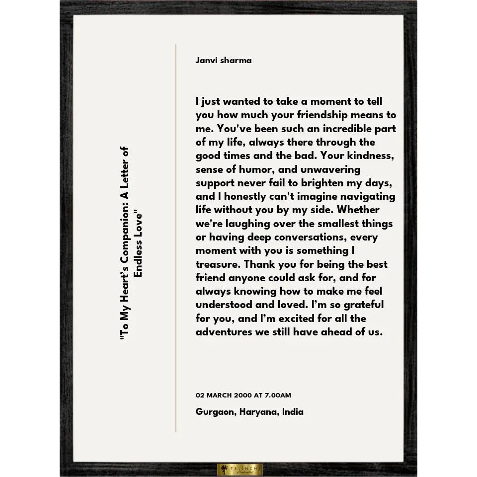 A Letter of Appreciation Custom Letter Art - Telinchi