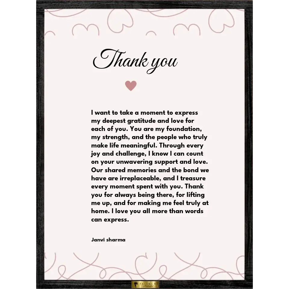 Boundless Gratitude Custom Letter Art - Telinchi