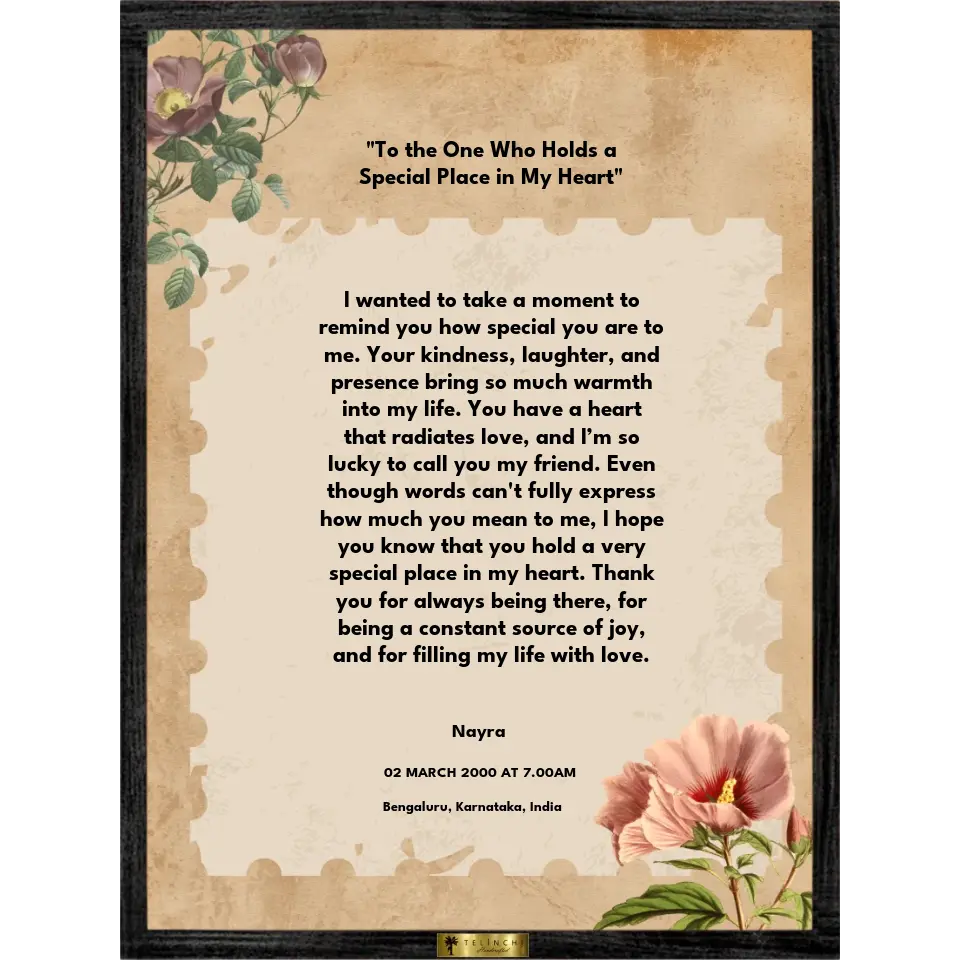Floral Sentiments Custom Letter Art - Telinchi