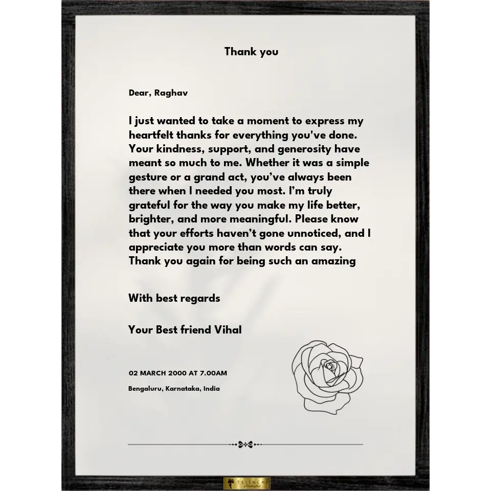 Grateful Words Custom Letter Art - Telinchi
