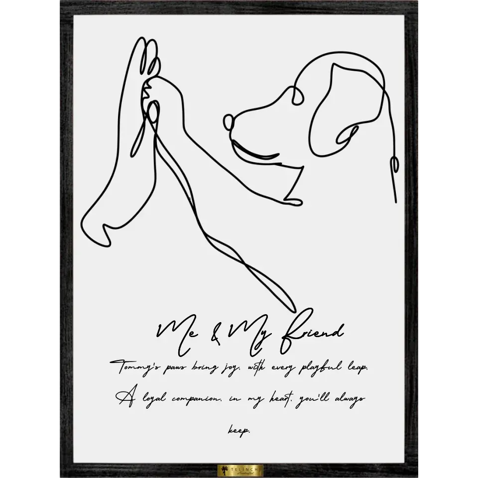 Paw in Hand Personalized Line Art - Telinchi
