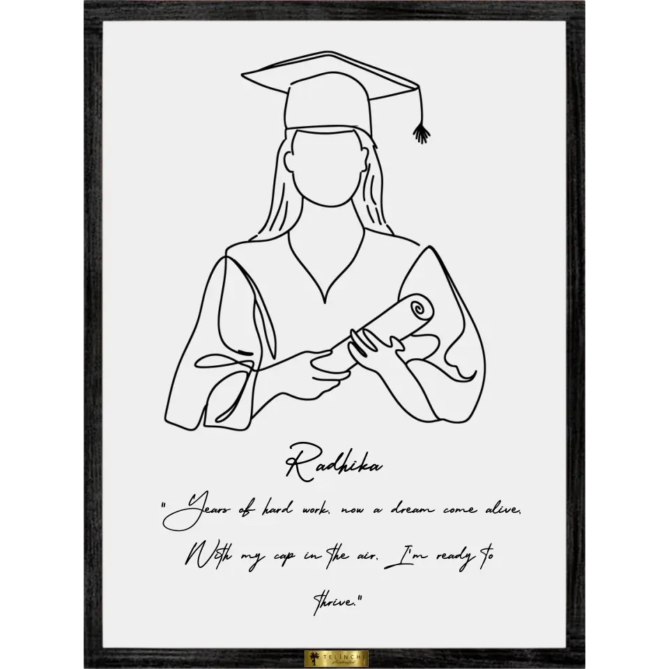 Graduation Glory Personalized Line Art - Telinchi