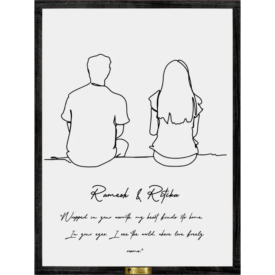Silent Bond Personalized Line Art - Telinchi