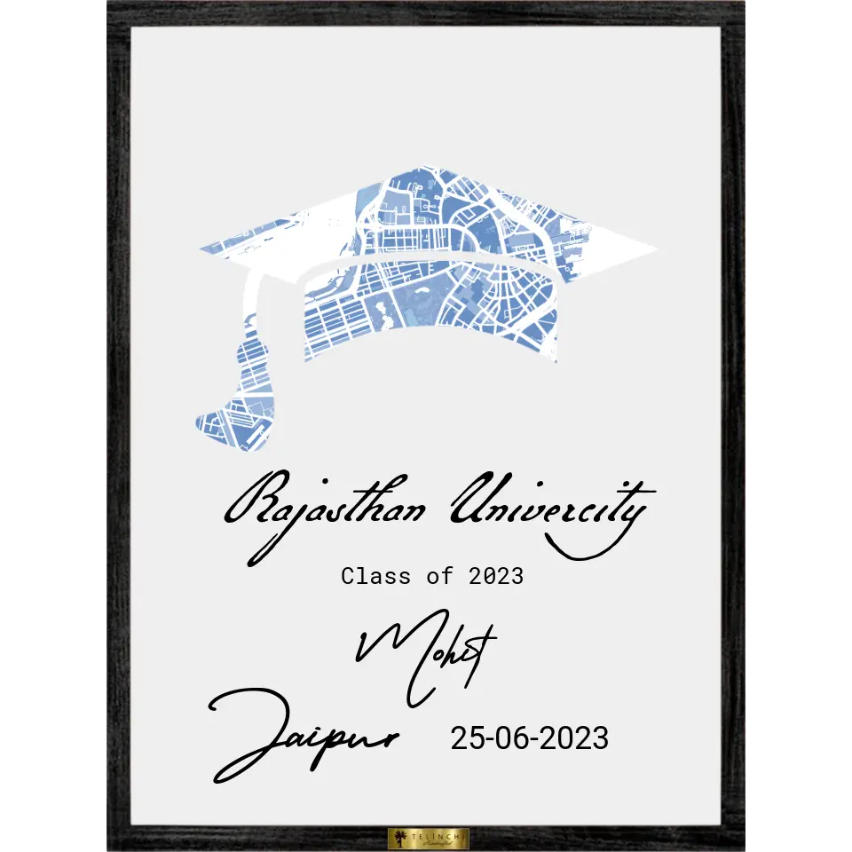 Graduation Cap –  Personalized Custom Street Map Painting
