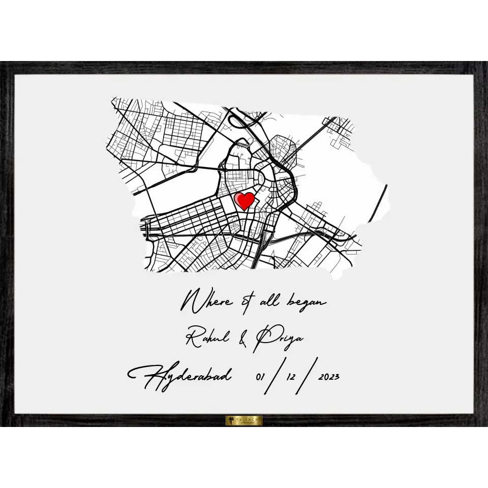 Love's Starting Point Custom Street Map Painting 