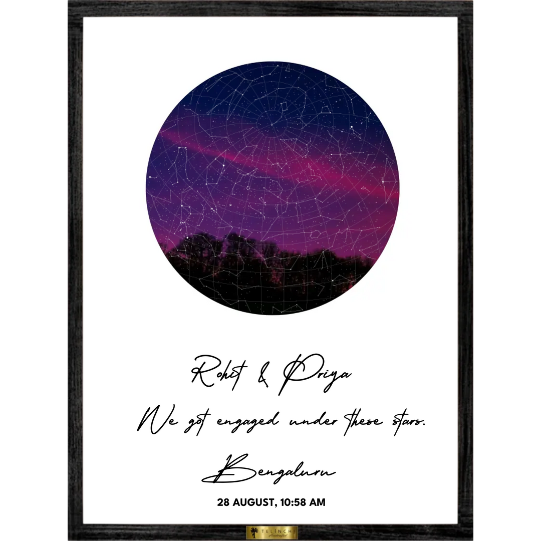 Twilight Sky Personalize Star Map - Telinchi