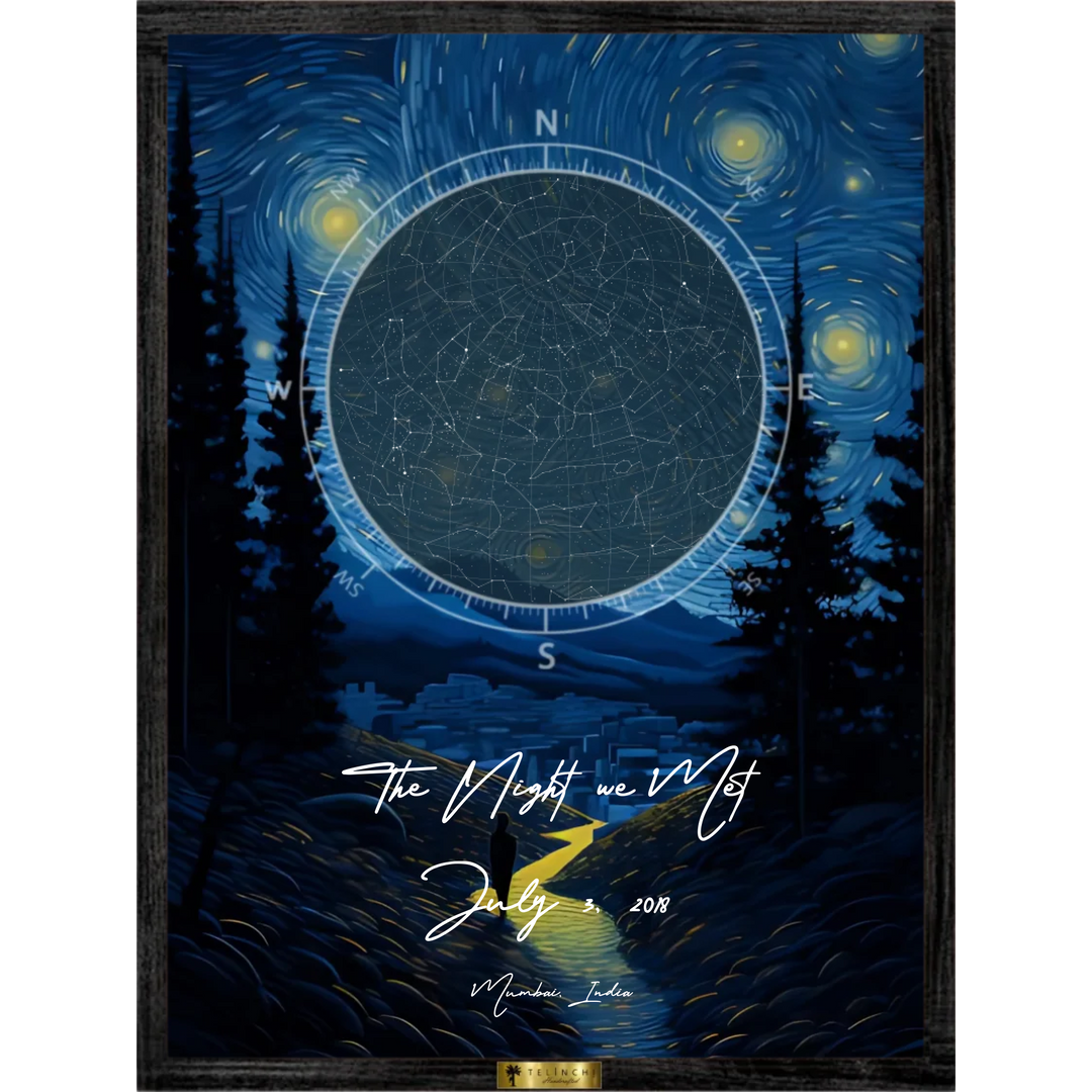Starry Night Custom Star Map - Telinchi
