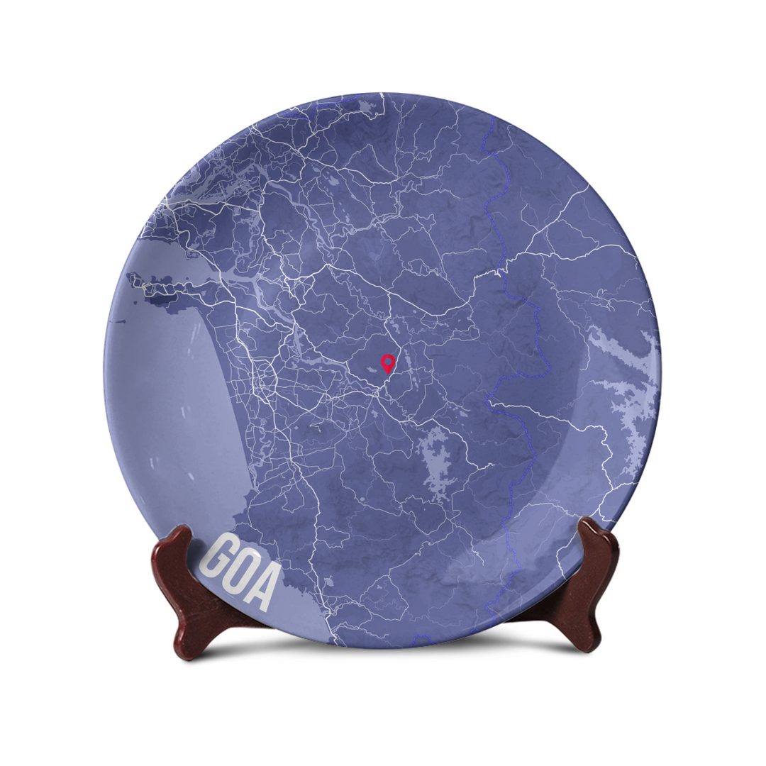 Personalized Location Pin Map Art Plate - Telinchi