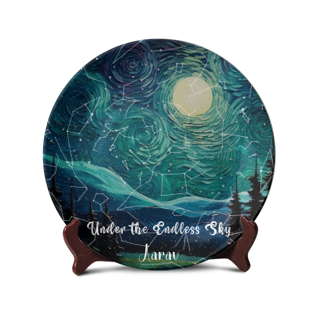 Personalized Endless Sky Art Plate - Telinchi
