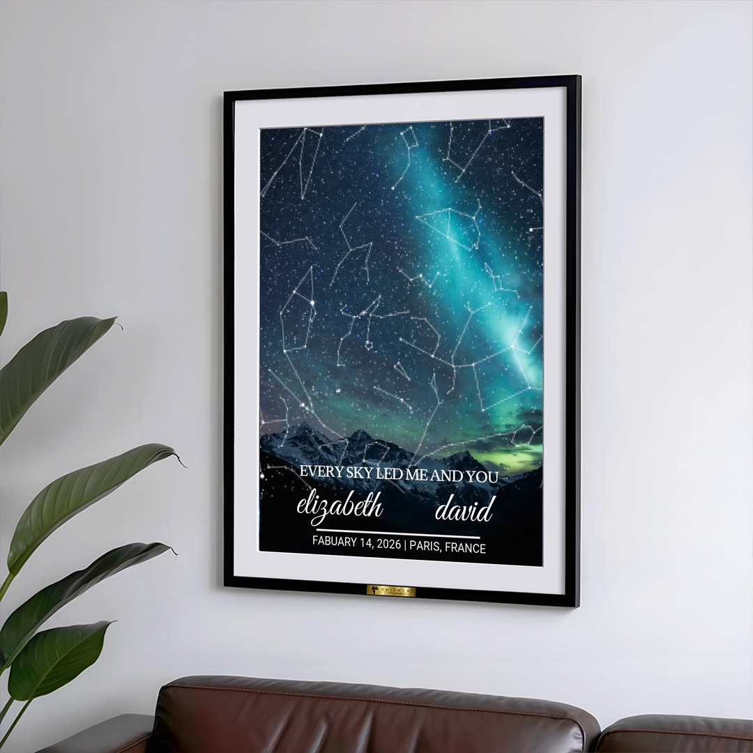 Personalized Every Sky Led Me to You Star Map Painting - Telinchi