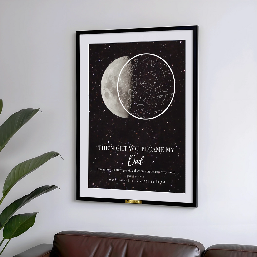The Night You Became My Dad Personalized Star Map Painting - Telinchi