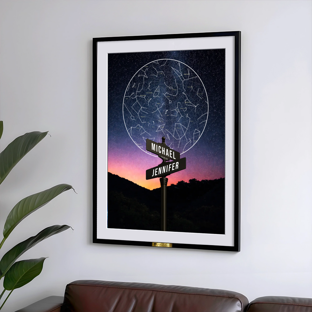 Personalized Star Map Name Sign Painting - Telinchi