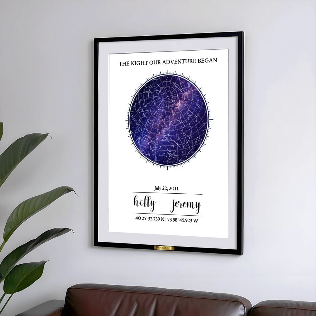 The Night Our Adventure Began Personalized Star Map Painting - Telinchi