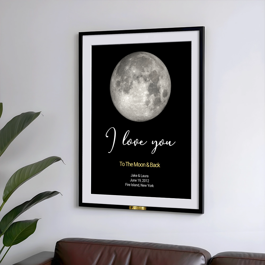 I Love You to the Moon and Back Custom Moon Painting - Telinchi