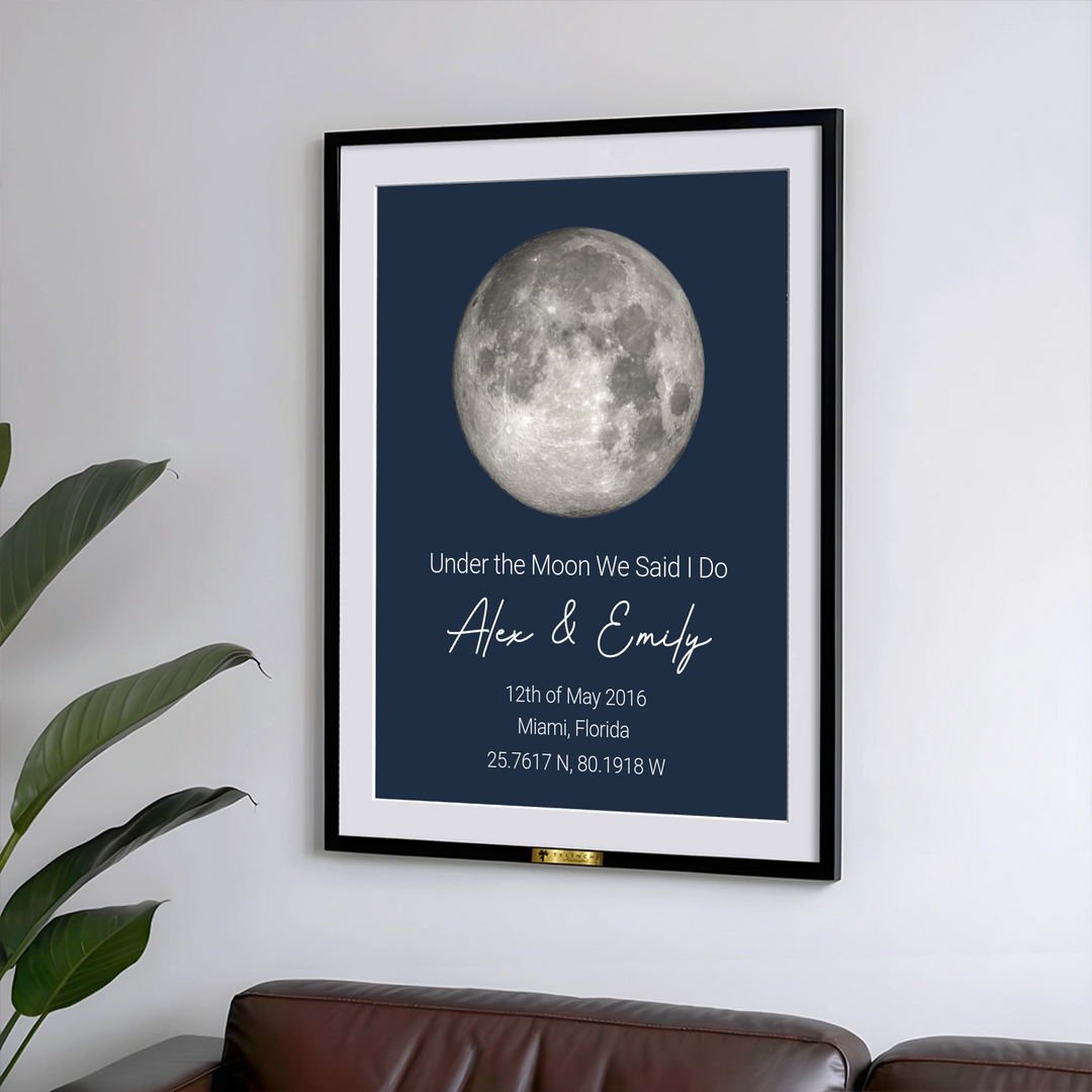 Under the Moon We Said I Do Personalized Moon Painting - Telinchi