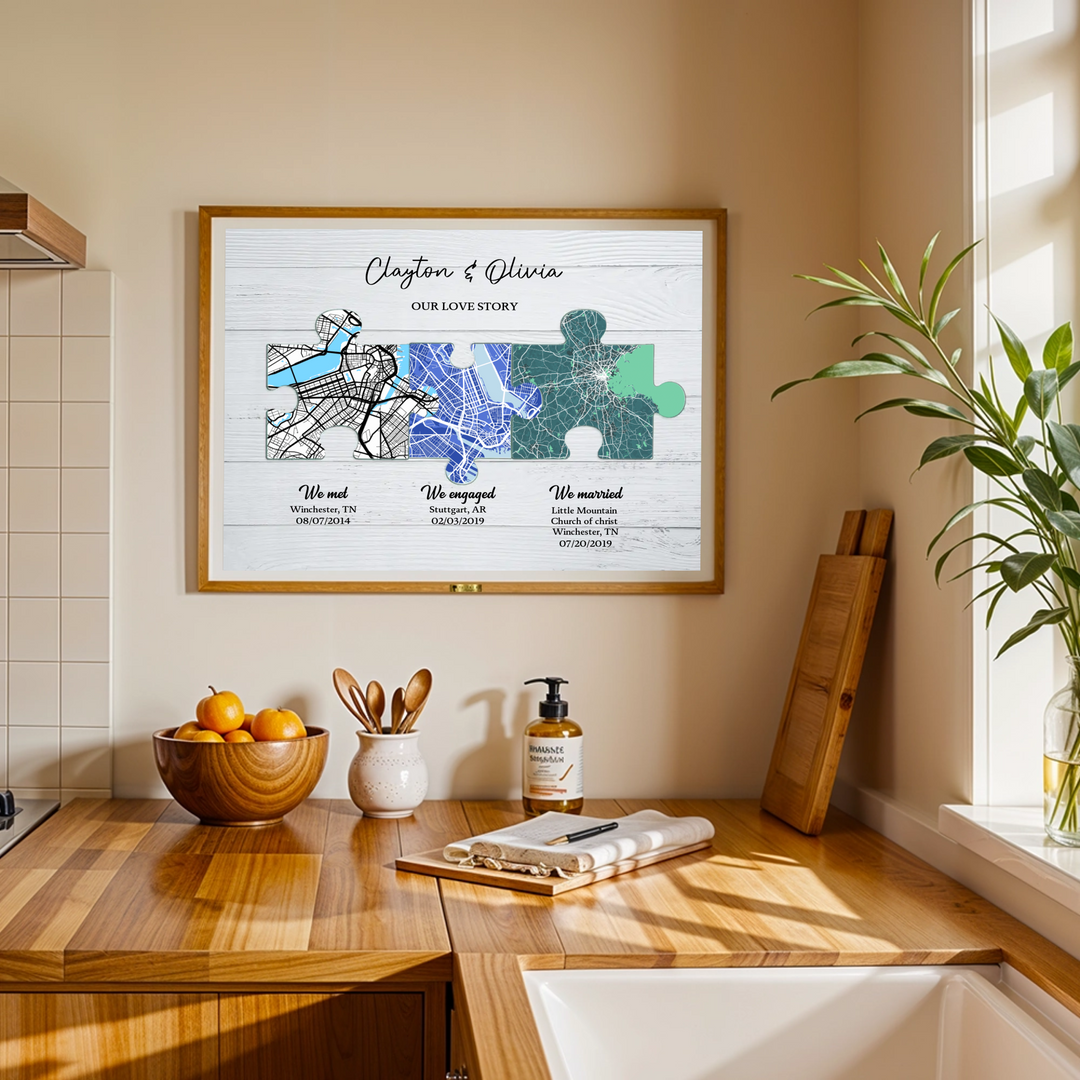 Personalized Love Story Street Map Painting - Telinchi