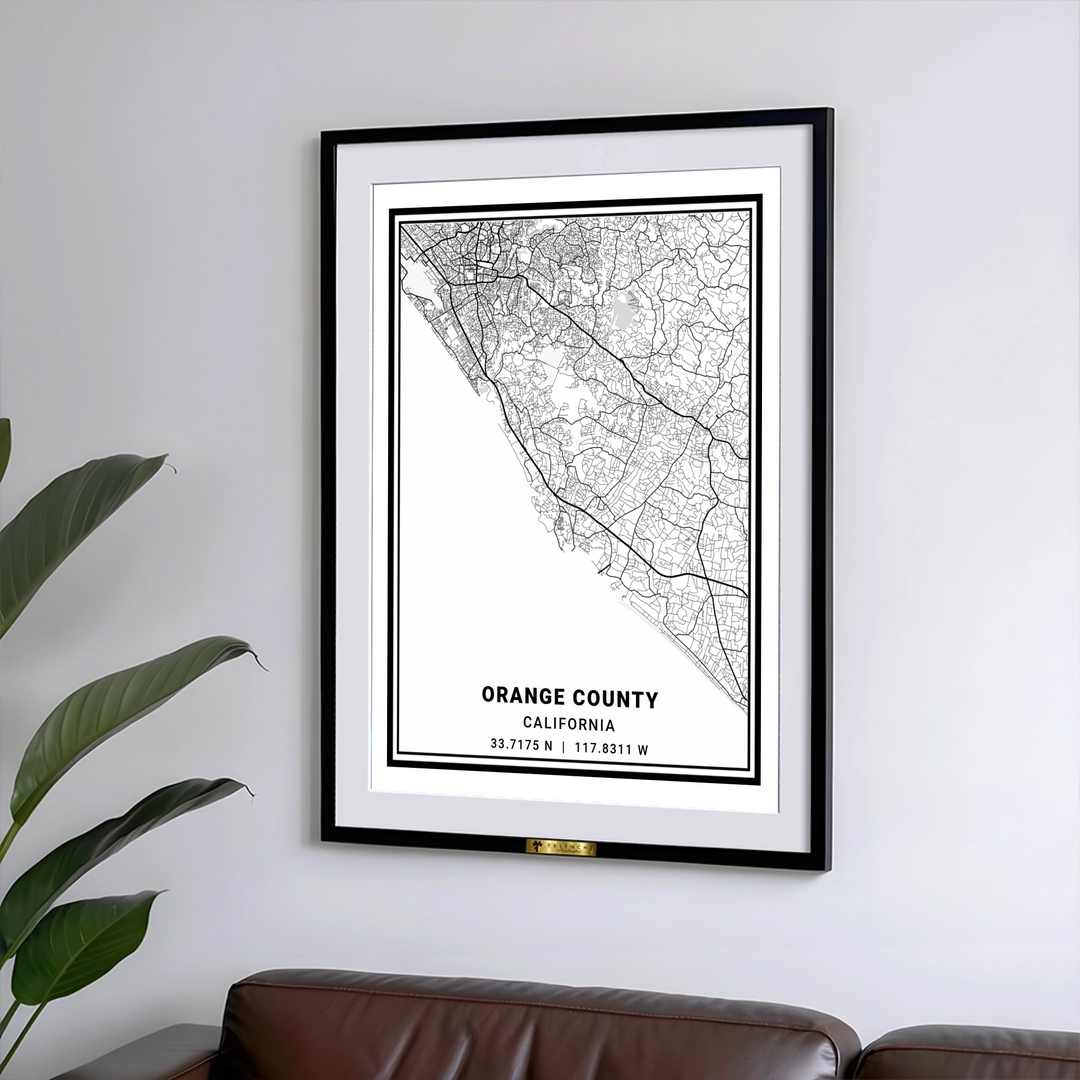 Personalized Orange County Street Map Painting - Telinchi