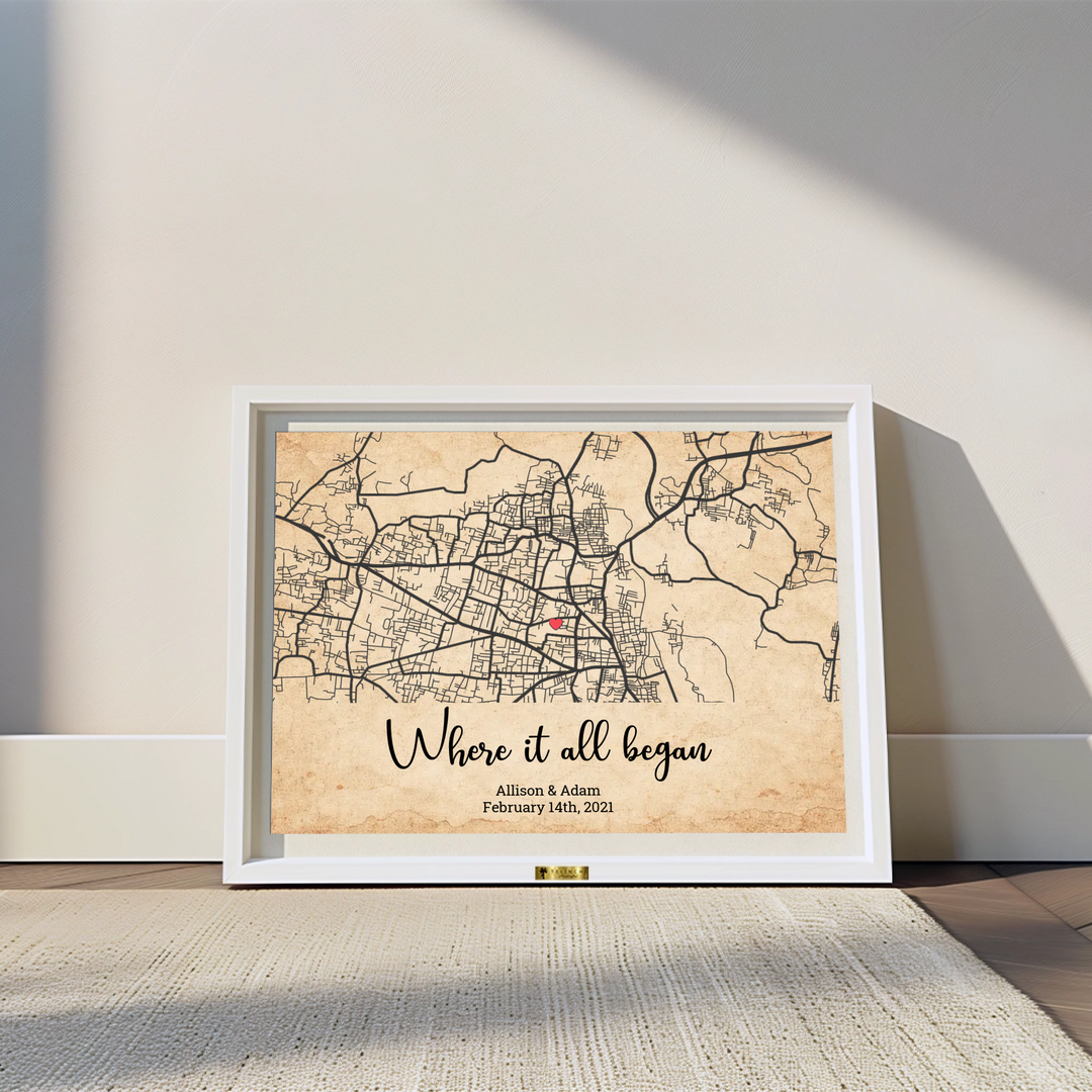Where It All Began Personalized Street Map Painting - Telinchi