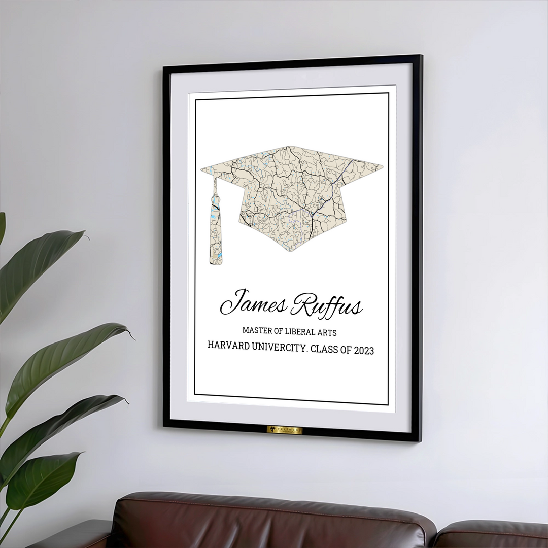 Personalized Graduation Street Map Painting - Telinchi