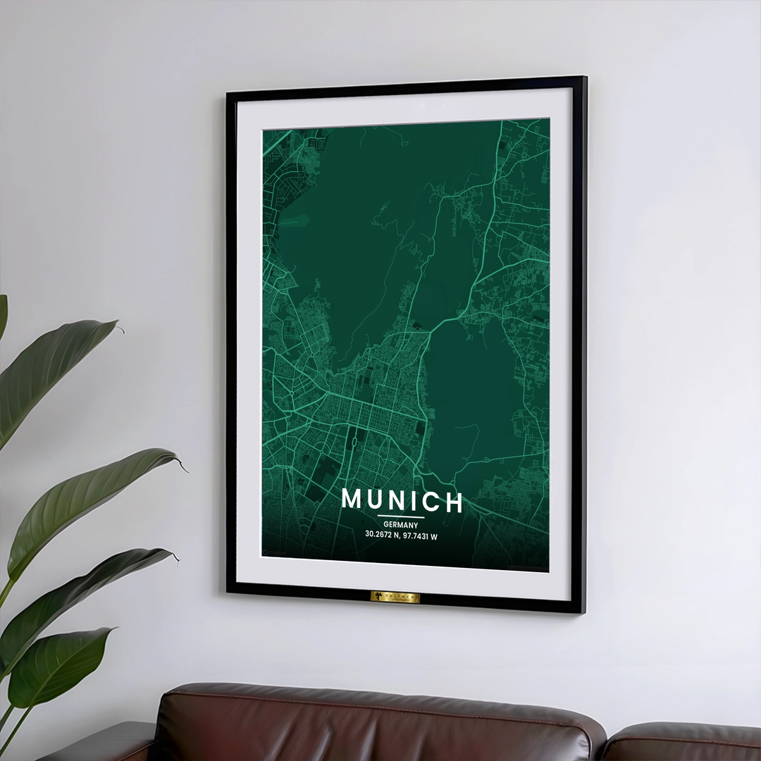 Munich Germany Street Map Painting - Telinchi