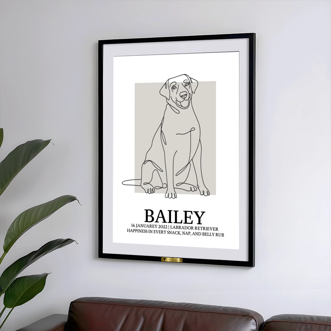 Personalized Pet Line Art Painting - Telinchi