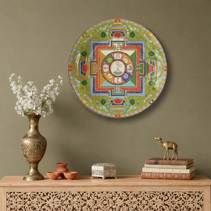 Tibetan Green Sacred Mandala Plate