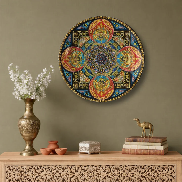 Tibetan Geometric Mandala Art Plate