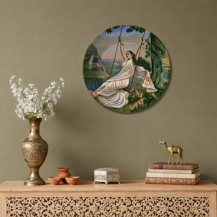 Raja Ravi Varma Inspired Lady on Swing