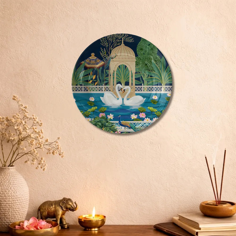 Royal White Swans & Lotus Lake Garden