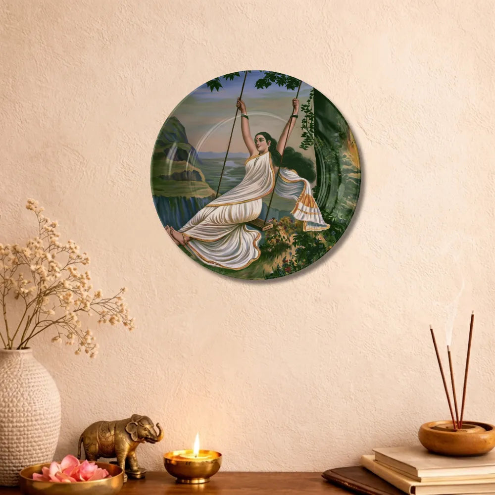 Raja Ravi Varma Inspired Lady on Swing