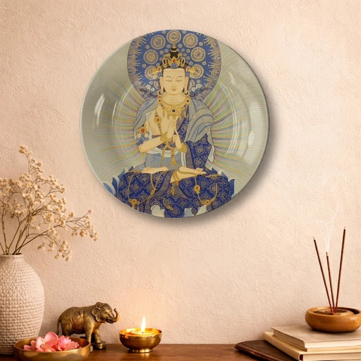 Tibetan Serene Deity Art Plate