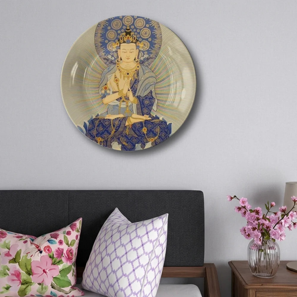 Tibetan Serene Deity Art Plate