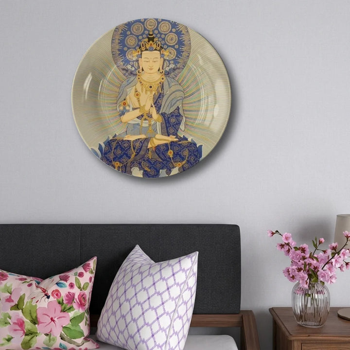 Tibetan Serene Deity Art Plate