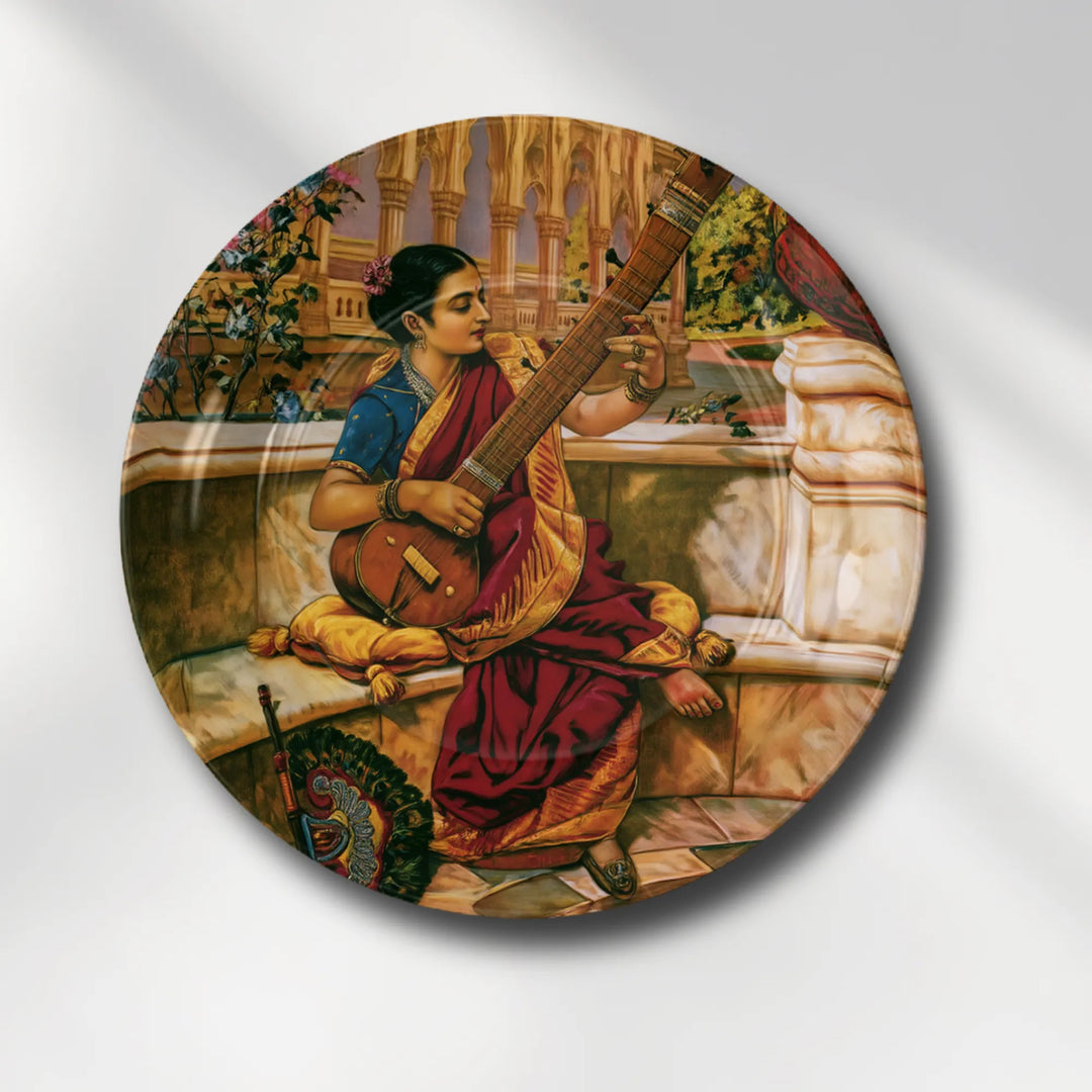 Raja Ravi Varma Lady Playing Veena Classical
