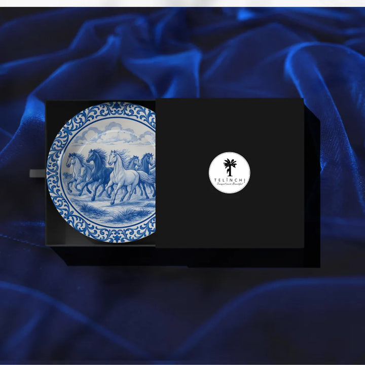 Royal Blue Seven Running Horses