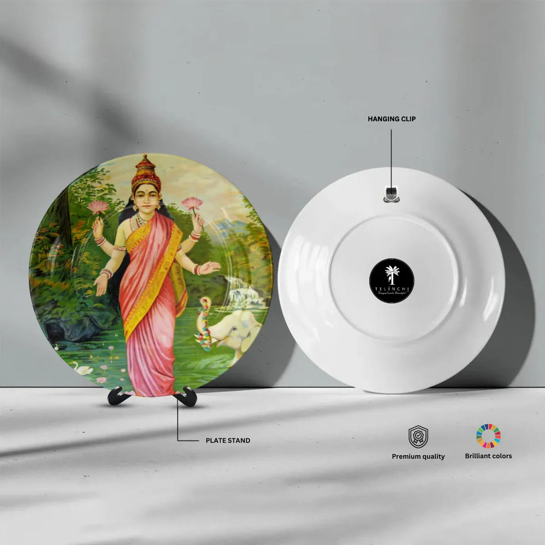 Raja Ravi Varma Goddess Ganga with Lotus – Divine Gangamata