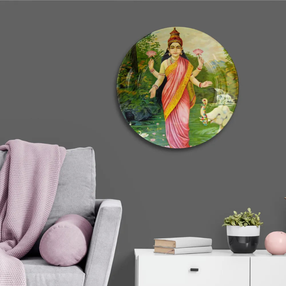 Raja Ravi Varma Goddess Ganga with Lotus – Divine Gangamata