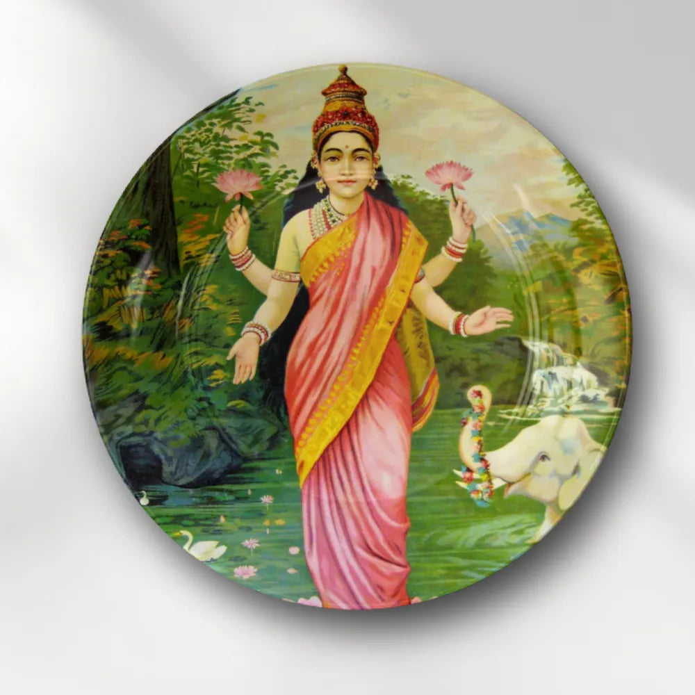 Raja Ravi Varma Goddess Ganga with Lotus – Divine Gangamata