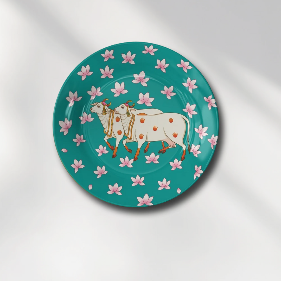 Sacred Kamdhenu Cow & Lotus